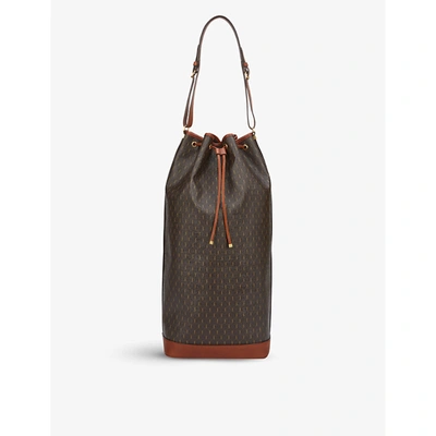 Shop Saint Laurent Le Monogramme Drawstring-tie Leather Bucket Bag In Brown