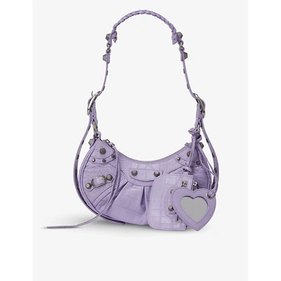Shop Balenciaga Womens Lilac Le Cagole Extra-small Leather Shoulder Bag