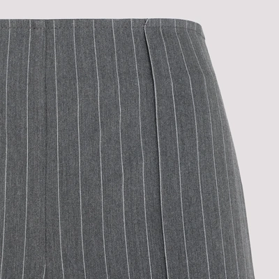 Shop Ganni Stretch Stripe Cropped Pants In Grey