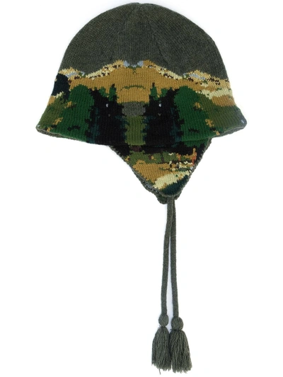 Shop Undercover Forest Knitted Hat In Multicolour
