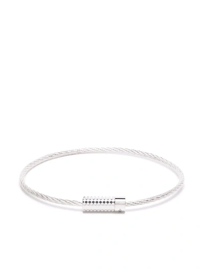 Shop Le Gramme 9g Pyramid Cable Bracelet In Silber