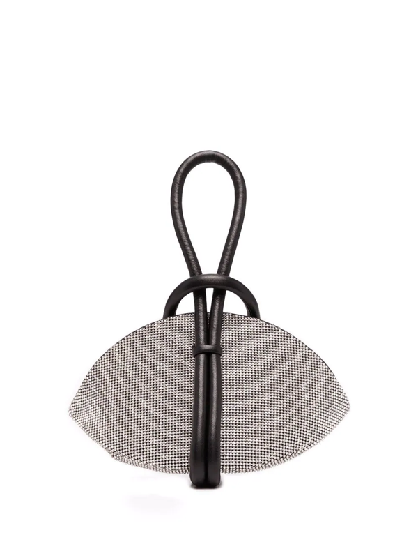 Kara crystal-knot shoulder bag - Black