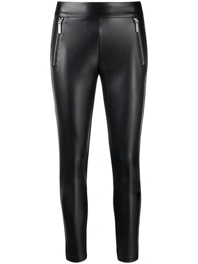 Shop Michael Michael Kors Skinny-cut Faux Leather Trousers In Schwarz