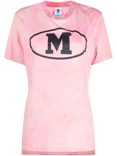 M Missoni Pink Jersey T-shirt With Logo Print In Rosa