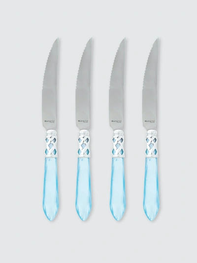 Shop Vietri Aladdin Brilliant Steak Knives In Light Blue