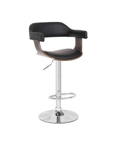 Shop Ac Pacific Contemporary Swivel Adjustable Barstool With Padded Armrests