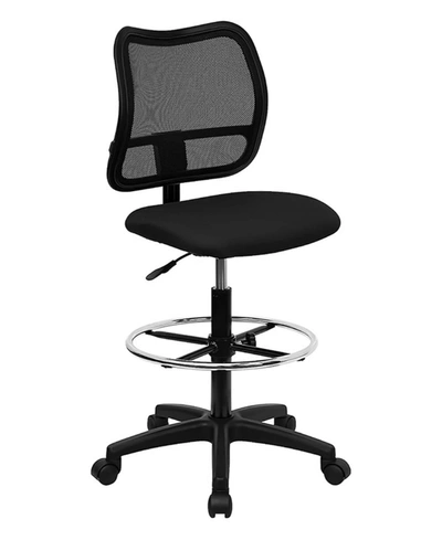 Shop Clickhere2shop Mid-back Mesh Drafting Stool With Black Fabric Seat
