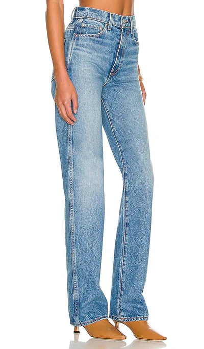 Grlfrnd Sara Super High Rise Slim Straight In Lenox Hill In Blue