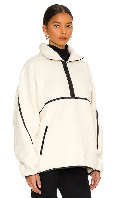 Lamarque Helsa Half-zip Fleece Pullover In Ivory