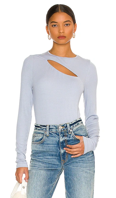 Lamade Verge Peek A Boo Long Sleeve Top In Quarry
