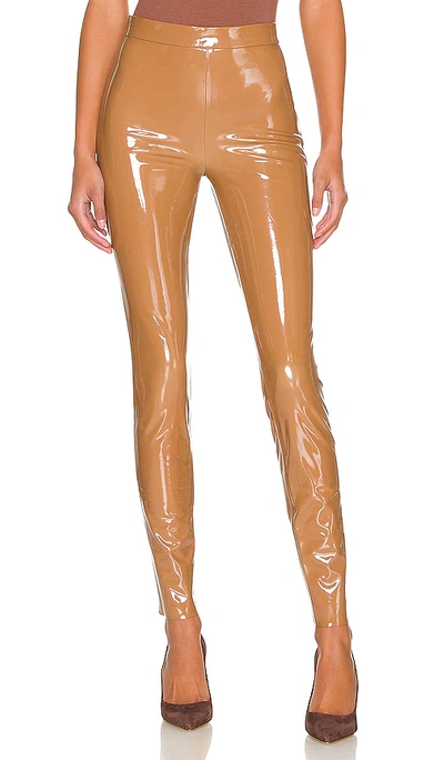 Shop Alice And Olivia Maddox Back Zip Vegan Leather Legging In Camel