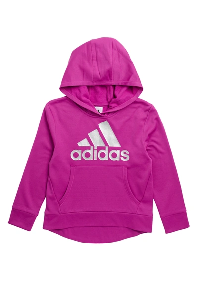 Shop Adidas Originals Fleece Hoodie In Sonic Fuchsia