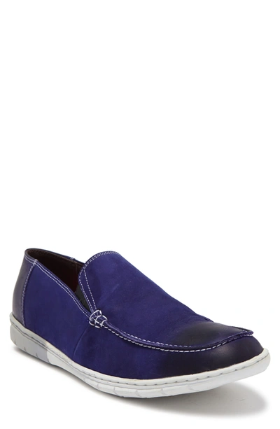 Shop Sandro Moscoloni Double Gore Moc Toe Slip-on Loafer In Jean