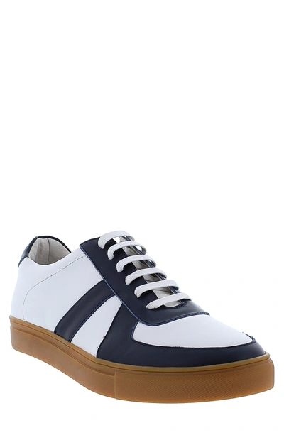 Shop French Connection Energy Colorblock Leather Sneaker In Navy