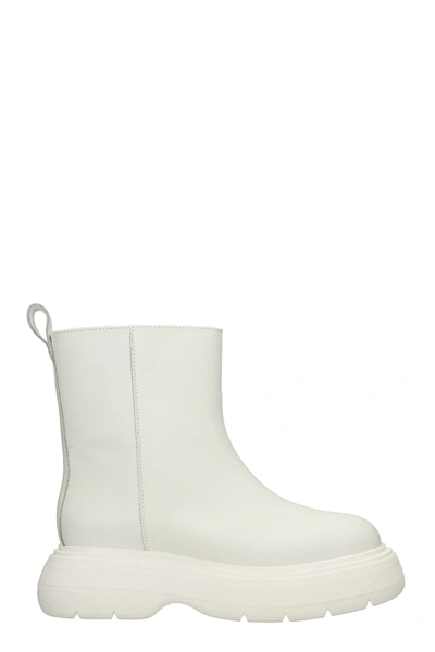 Shop Gia Borghini Marte Combat Boots In White Leather