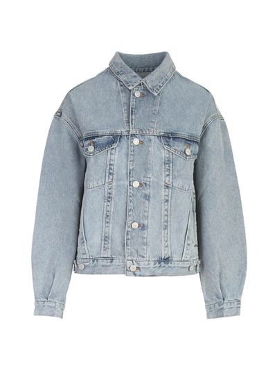 Shop Agolde Organic Cotton Charli Denim Jacket In Veer Medium Indigo