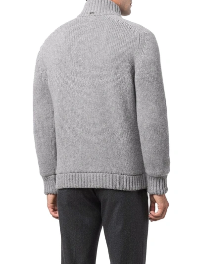 Shop Herno Men's Grey Wool Outerwear Jacket