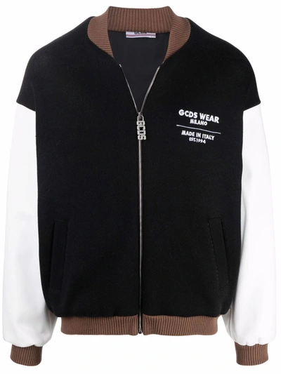 Shop Gcds Men's Black Cotton Outerwear Jacket