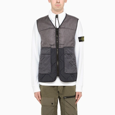 Shop Stone Island Blue Quilted Waistcoat