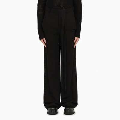 Shop Ann Demeulemeester Black Pieter Palazzo Trousers