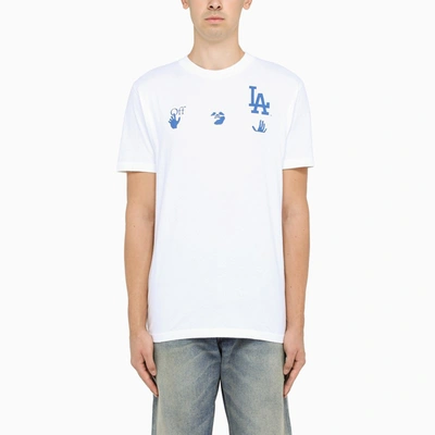 Off-white White/black Mlb La Dodgers Crewneck T-shirt