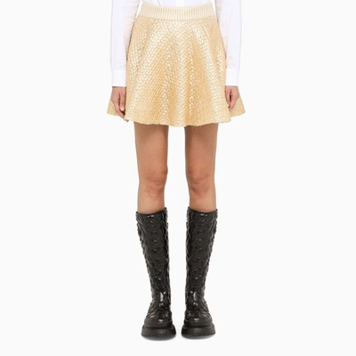 Shop Valentino Gold Mini Skirt In Metal