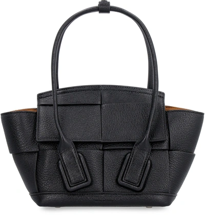 Shop Bottega Veneta Arco Mini Shoulder Bag In Black