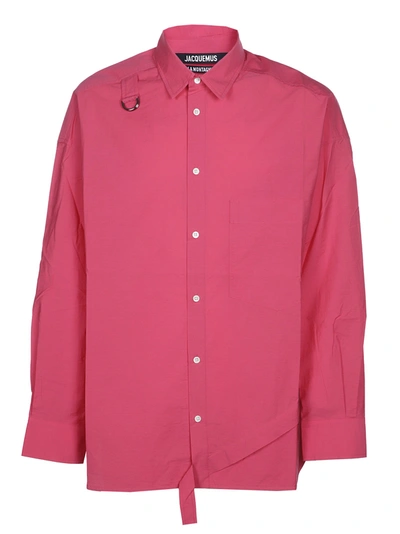 Shop Jacquemus Banane Bumbag Pocket Shirt In Pink