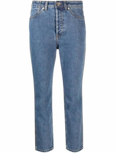 Shop Lanvin Mid-rise Cropped Jeans In Blue