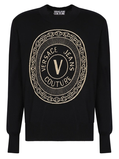 Shop Versace Jeans Couture Wool Sweater In Black