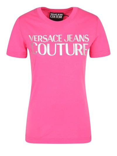Shop Versace Jeans Couture Cotton T-shirt In Pink