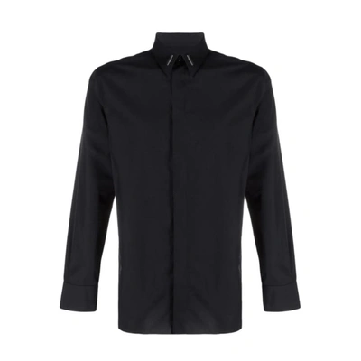 Shop Givenchy Logo-plaque Cotton Shirt In Black