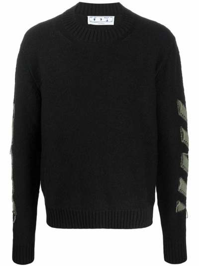 Shop Off-white Black Arrows Motif Knitted Jumper
