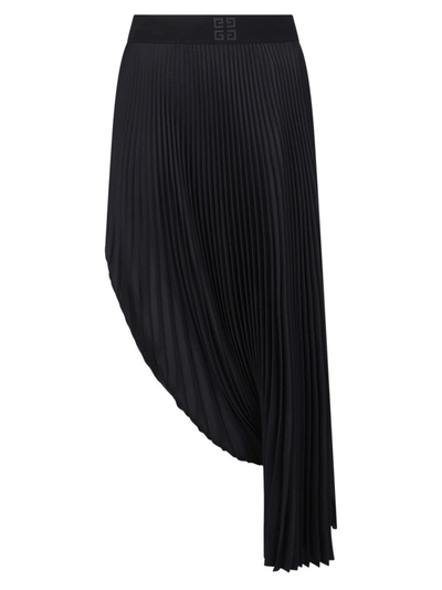 Shop Givenchy Asymmetric Skirt In Black