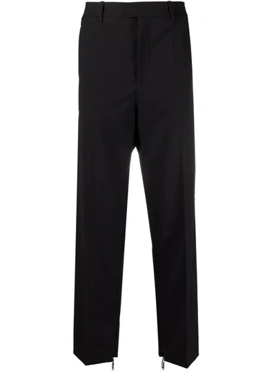 Shop Off-white Black Zip Detail Tailored Trousers