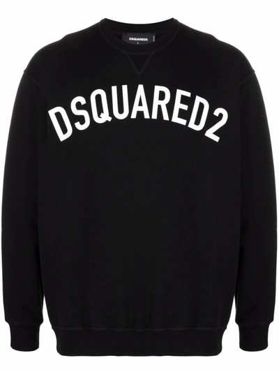 Shop Dsquared2 Black Logo-print Sweatshirt