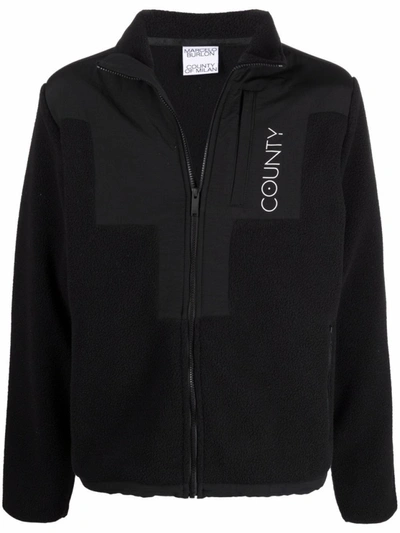 Shop Marcelo Burlon County Of Milan Lightweight Zipped Jacket In Black