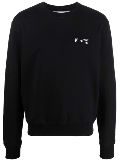 Shop Off-white Black Hands Off Logo Sweatshirt