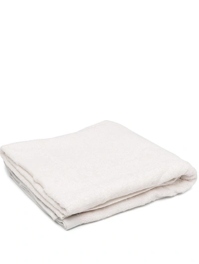 Shop Off-white White Embroidered Logo Bath Towel