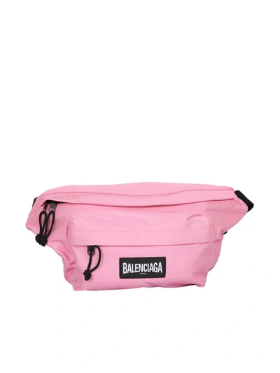 Shop Balenciaga Nylon Belt Bag In Pink
