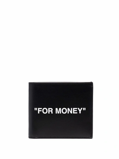 Shop Off-white Black Printed Bi-fold Leather Wallet