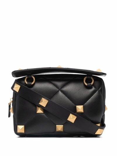 Shop Valentino Black Rockstud-embellished Clutch Bag
