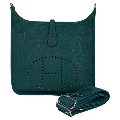Hermès Evelyne I Bag Green Clemence Leather - Palladium Hardware