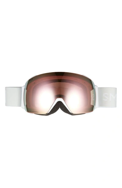 Shop Smith I/o Mag™ Snow Goggles In White Vapor Rose Gold Mirror