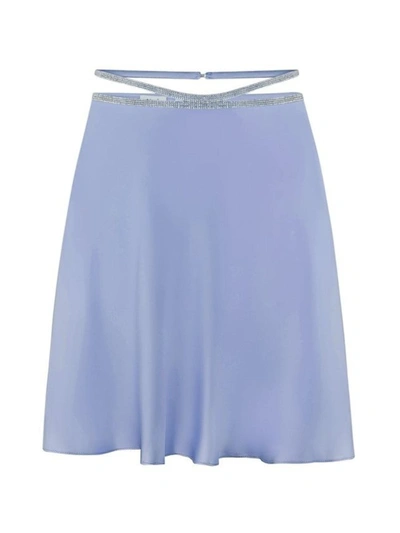 Shop Nué Blue Silk Mini Skirt