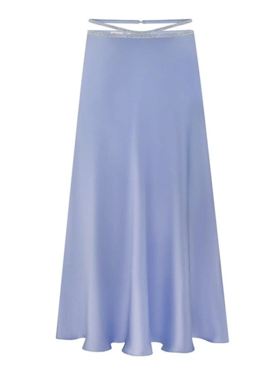 Shop Nué Blue Silk Midi Skirt