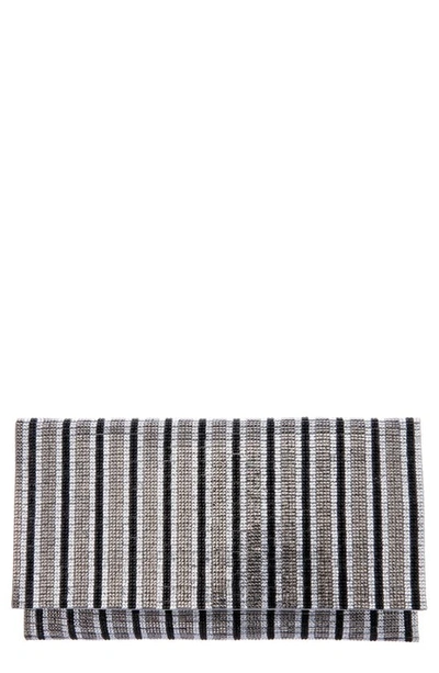 Shop Nina Crystal Stripe Clutch In Gunmetal Multi
