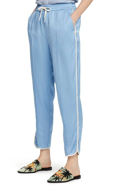 Shop Scotch & Soda Piped Joggers In Powder Blue