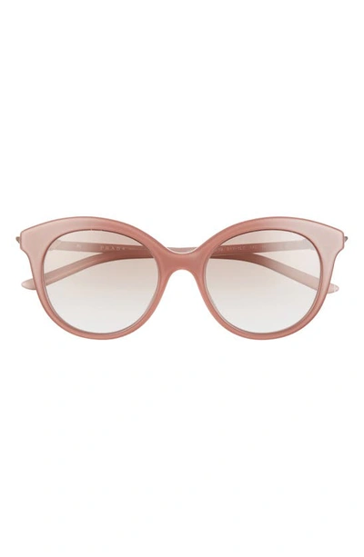Shop Prada 51mm Round Sunglasses In Alabaster Crystal Brown