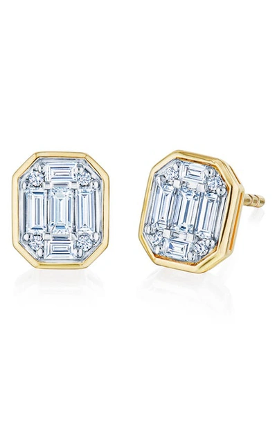 Shop Kwiat Sunburst Diamond Stud Earrings In Yellow Gold